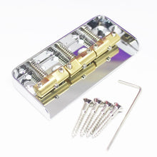 Load image into Gallery viewer, BP-031-NI Short Telecaster Guitar Bridge w/ Compensated Brass Saddles Tele - Nickel
