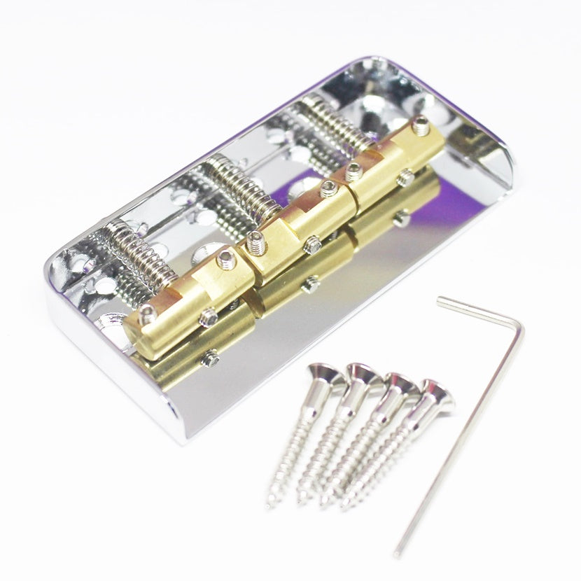 BP-031-NI Short Telecaster Guitar Bridge w/ Compensated Brass Saddles Tele - Nickel