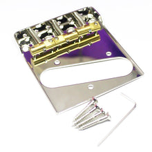 Load image into Gallery viewer, BP-032-NI Telecaster Guitar Bridge Cut off Walls w/ Compensated Brass Saddles Tele - Nickel
