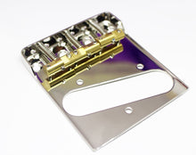 Load image into Gallery viewer, BP-032-NI Telecaster Guitar Bridge Cut off Walls w/ Compensated Brass Saddles Tele - Nickel
