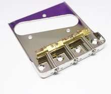 Load image into Gallery viewer, BP-032-NI Telecaster Guitar Bridge Cut off Walls w/ Compensated Brass Saddles Tele - Nickel
