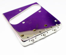 Load image into Gallery viewer, BP-032-NI Telecaster Guitar Bridge Cut off Walls w/ Compensated Brass Saddles Tele - Nickel
