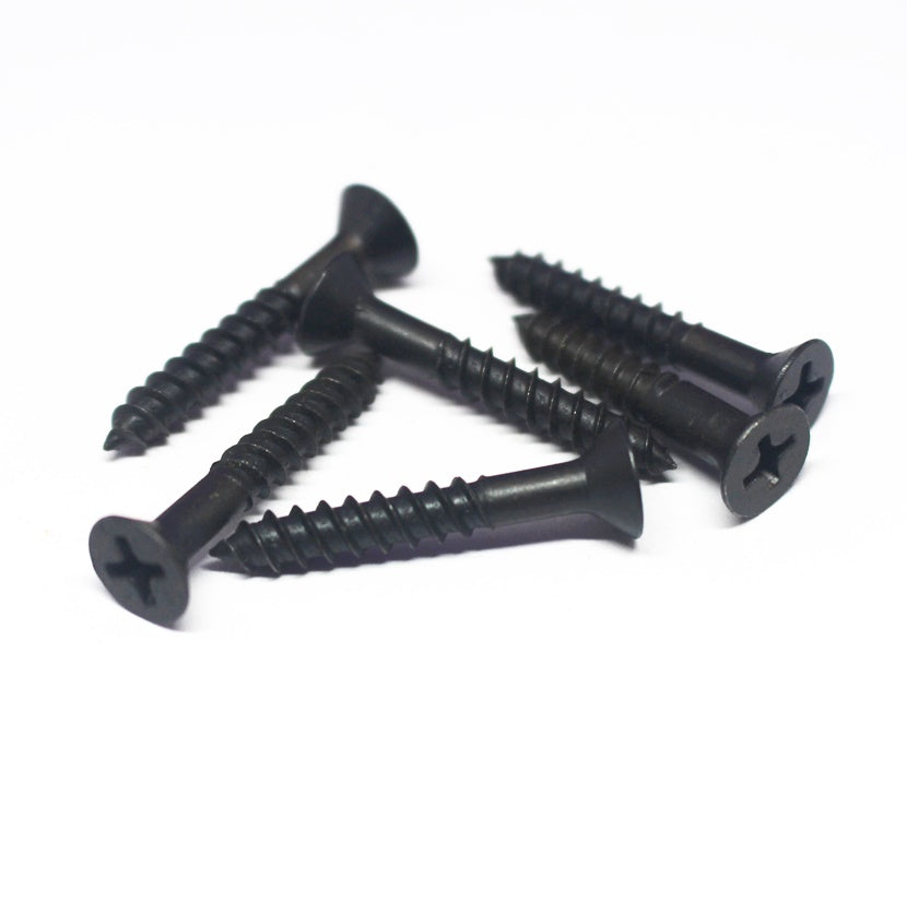 GS-050-BK Bass Bridge Mounting Screws Partial Threaded - Black (6)