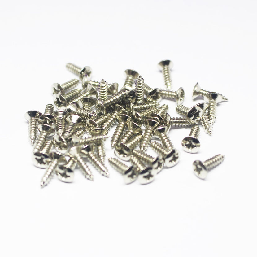 Economy 3mm Screws For Fender Pickguard  - Chrome (50)