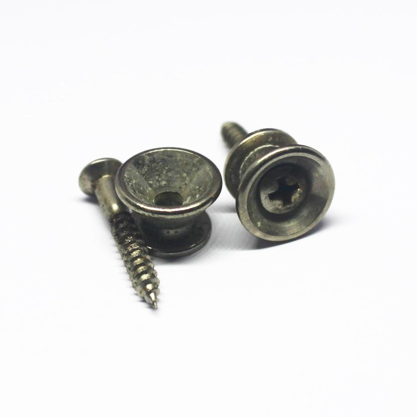 HW-012- AGN - Strap Buttons For Fender Style Guitars - Aged Nickel