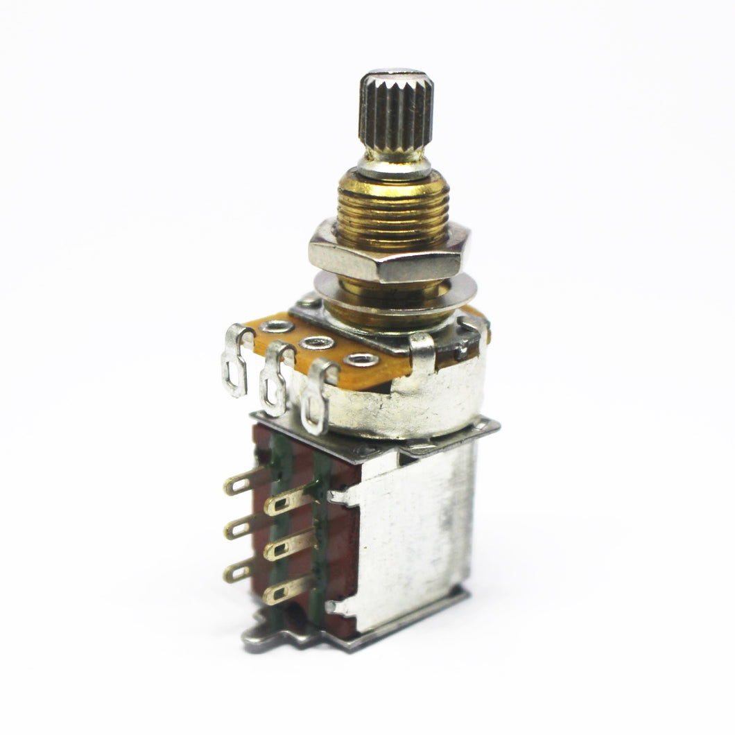 GE-072-PP - Alpha Metric Potentiometer w/ Push Pull Switch Brass Shaft - B250K