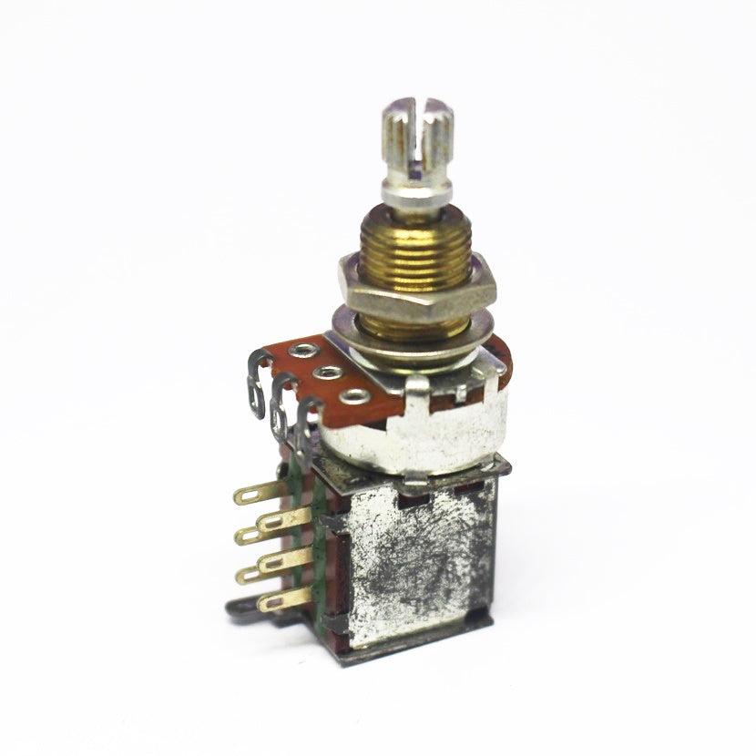 GE-C004 - B-Stock Alpha Metric Potentiometer with Push Pull Switch Brass Shaft - B250K