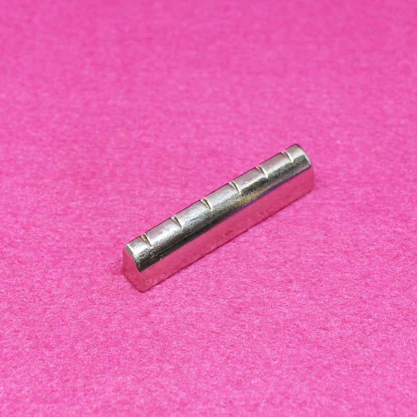 GN-023-NI - Slotted Metal Guitar Nut 43mm - Nickel