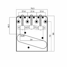 Load image into Gallery viewer, BP-032-NI Telecaster Guitar Bridge Cut off Walls w/ Compensated Brass Saddles Tele - Nickel
